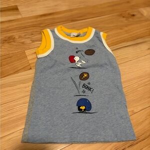 Hanna Andersson Peanuts Blue Tank Top with Yellow Trim